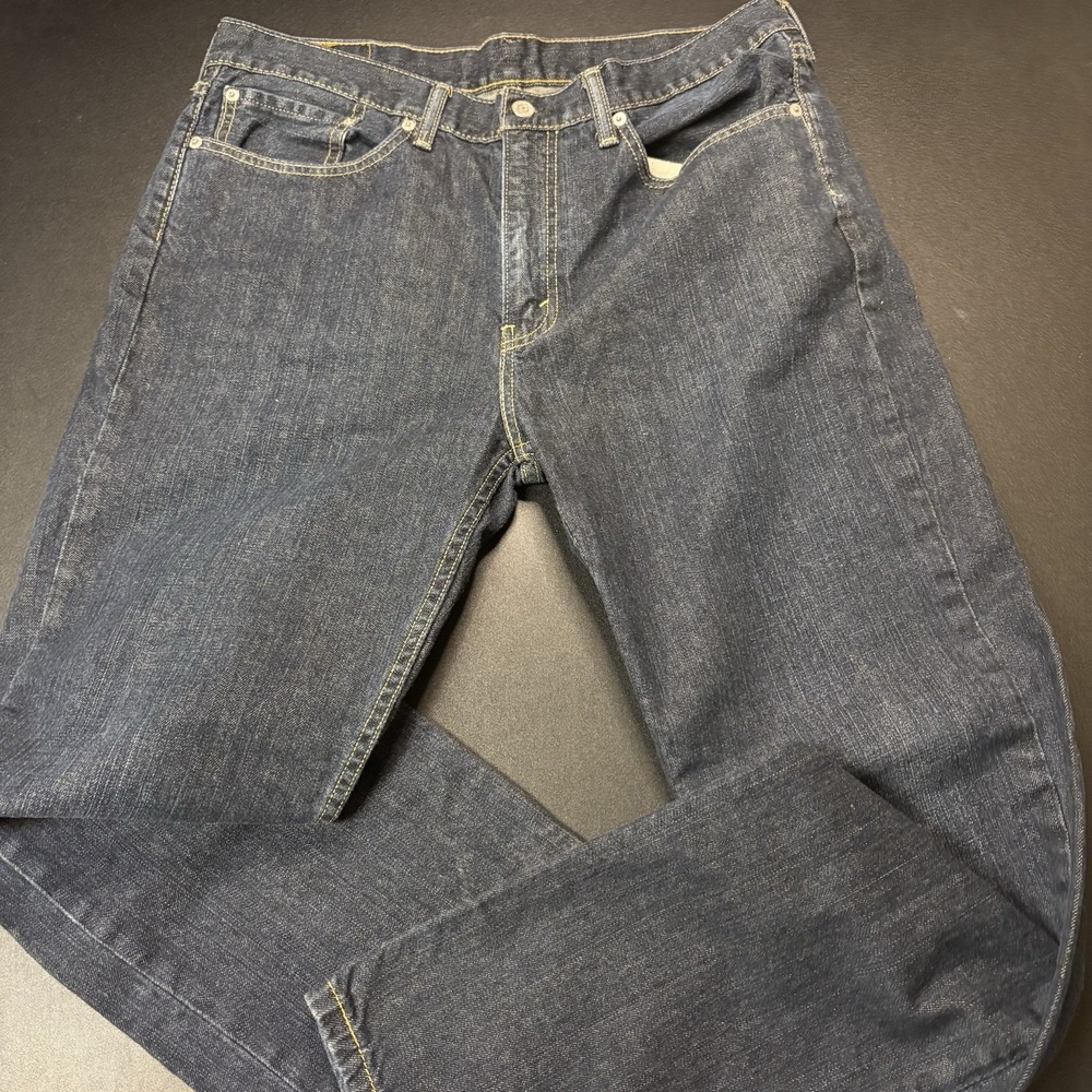 Levis‎ 514 Straight Fit Men's 36Wx32L Dark Wash Blue Denim Jeans 100% Cotton